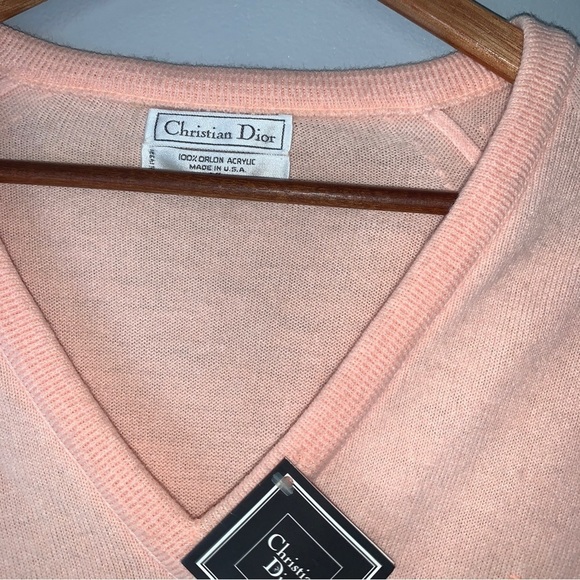 NWT Christian Dior Vintage Acrylic Mens Knit Sweater Deadstock Size Large - Picture 7 of 10